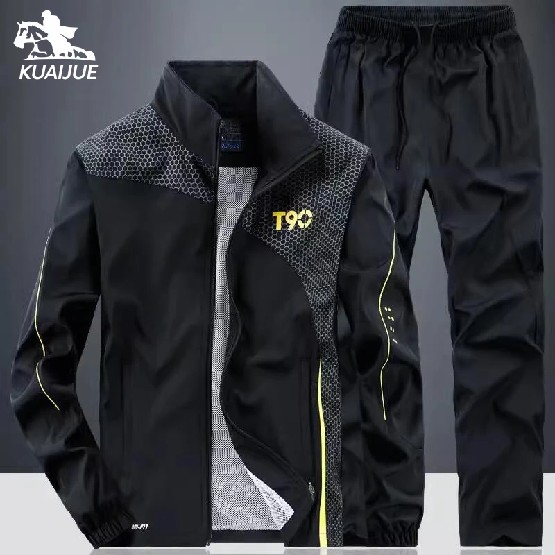 Men Sportswear Sets Spring Autumn New Suit Mens Sports Tracksuit Printing Men's 2 Piece Set Sweatshirt+Sweatpants L-4XL A236