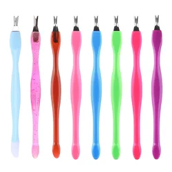 1Pcs Colors Dead Skin Remover Nail Art Fork Cuticle Remover Nipper Pusher Trimmer Stainless Steel Pedicure Nails Care Nail Tools