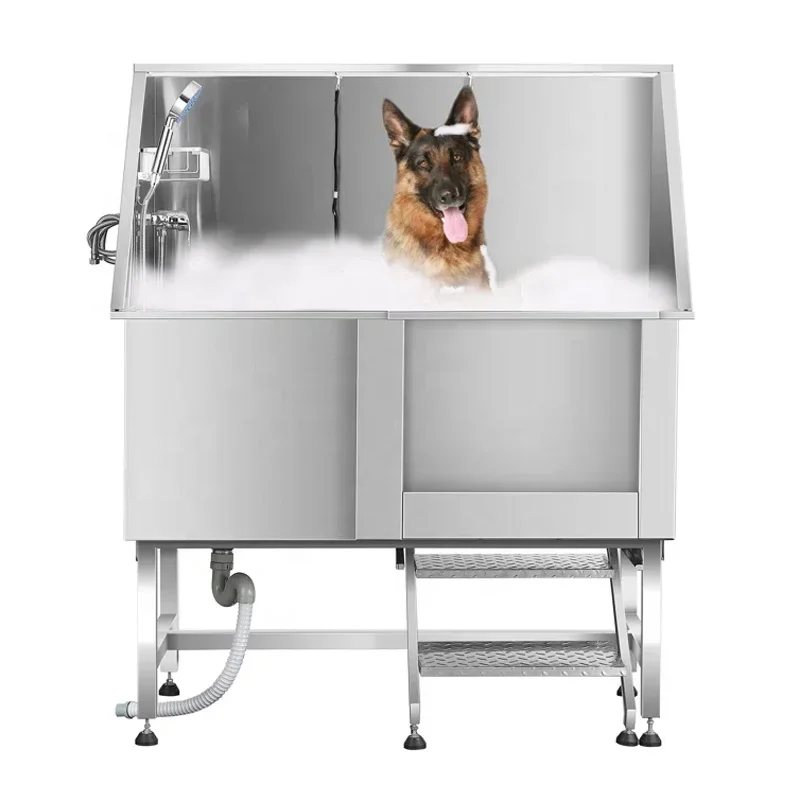 Large Size Dog Bath Tub Stainless Steel Pet Bathtub For Dogs Grooming