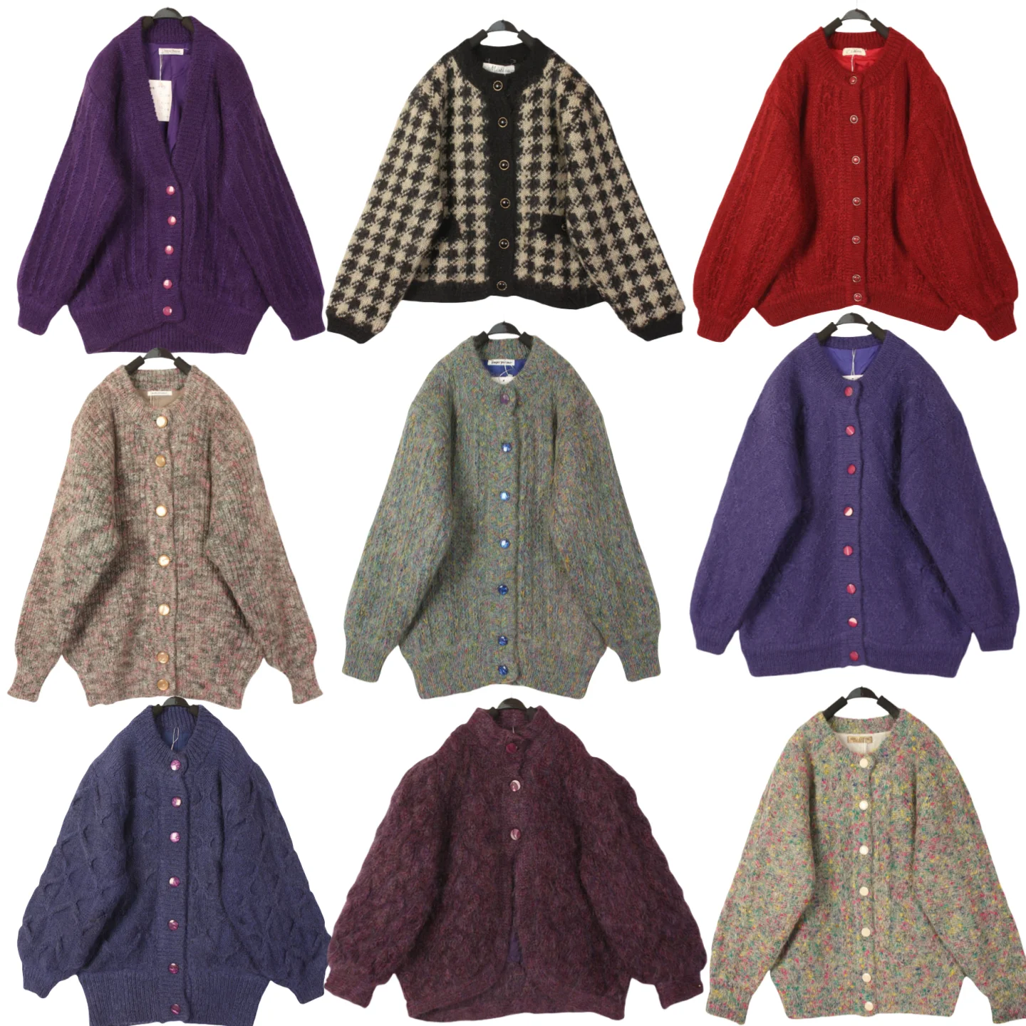 سترة كاميرا نسائية فضفاضة مصنوعة يدويًا عتيقة سترة يابانية Sle College كاجوال طويلة Sve مستديرة Ne تريكو دافئ حراري #1