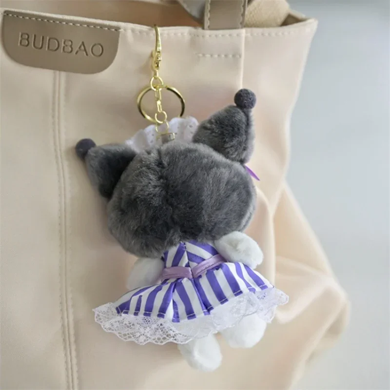 New Sanrio Plush Keychain Kawaii Kuromi My Melody Doll Keyring Cute Cinnamoroll Plushie Keychains Children Toys Christmas Gifts