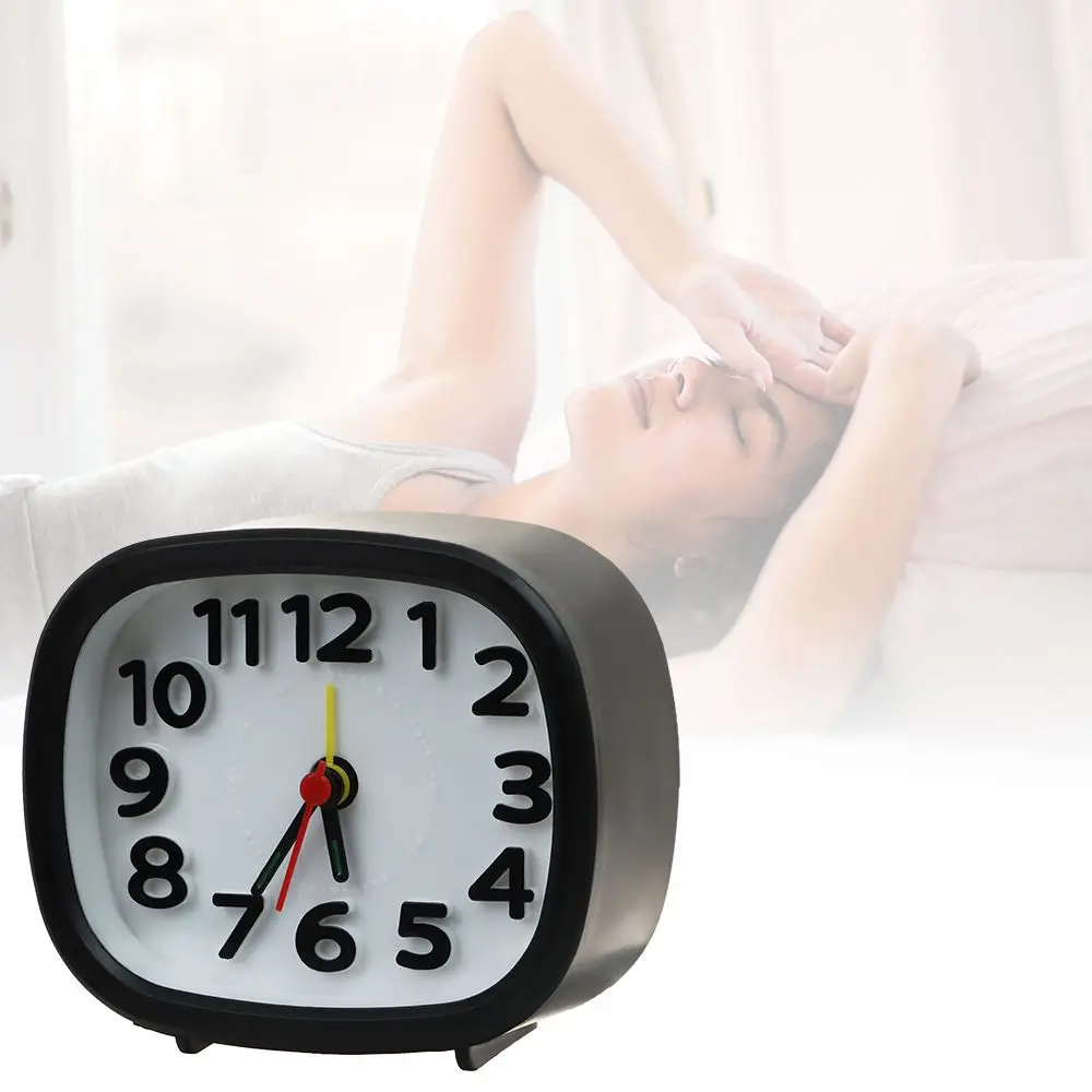 Creative Square Alarm Clock No Tick Quiet Number Clock Bedrooms Bedside Table Office Home Decor Quartz Battery Operated Clocks