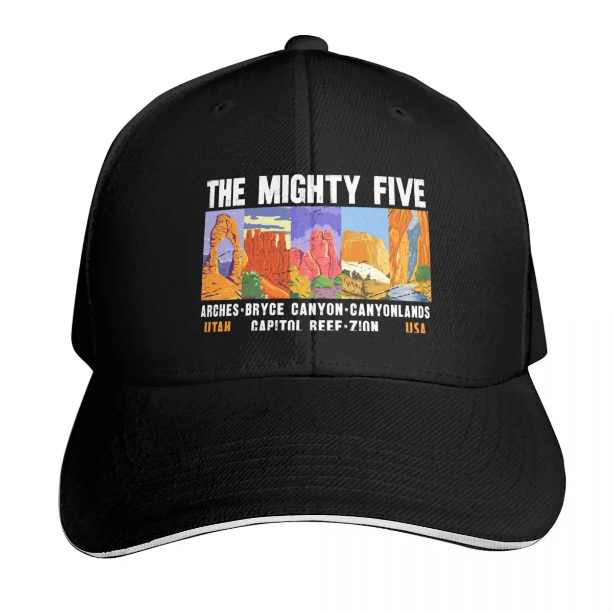 Casquette de baseball vintage Mighty Five Utah National Parks List, chapeau personnalisé, chapeau de plage, chapeau de camionneur, style western pour hommes et femmes
