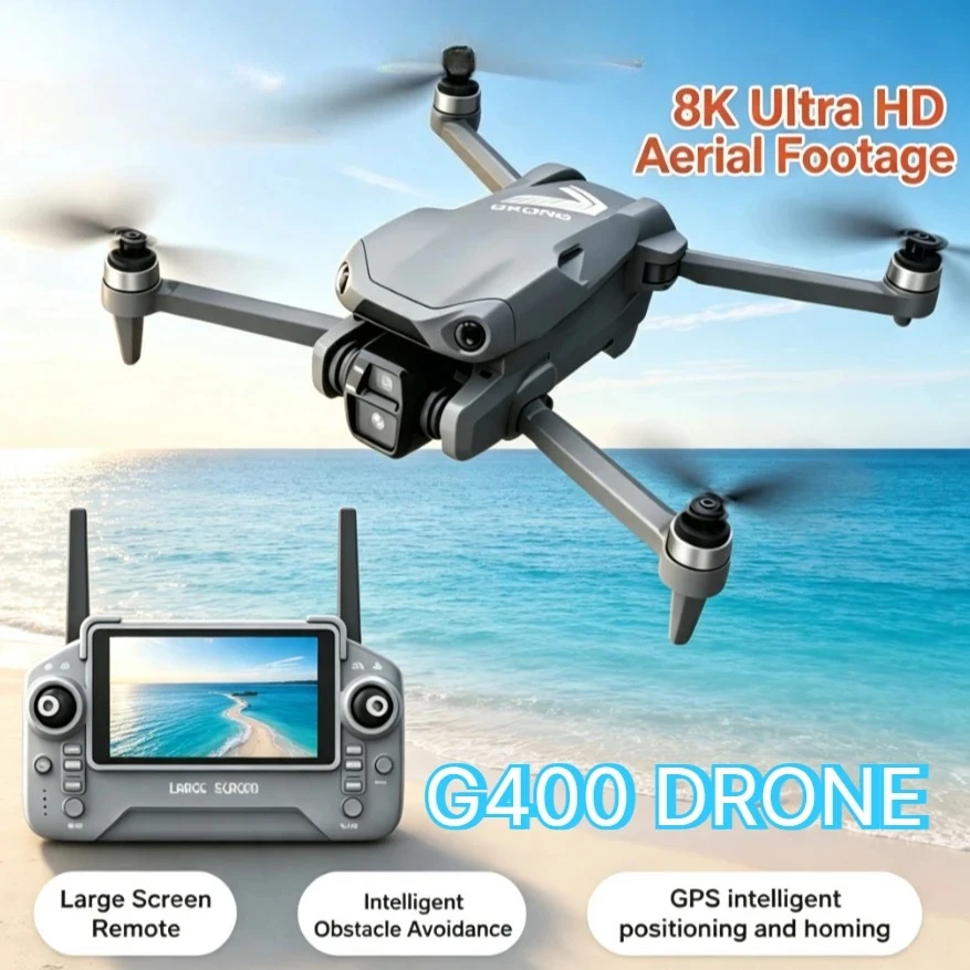 Original G400 GPS Drone Large Screen 8K Camera Obstacle Avoidance 5G WiFi FPV Foldable Brushless Quadcopter