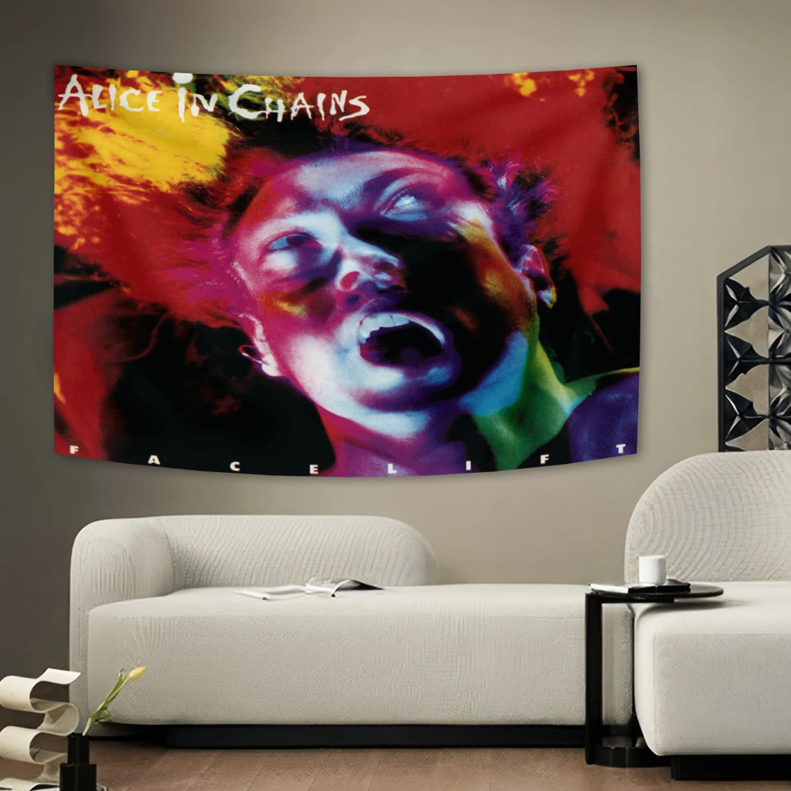 AAlice‘s In Chains Rock Music Tapestry Flag Banner Huge3x5Ft Fabric Poster Tapestry Flag Album Cover For Bedroom Living Room