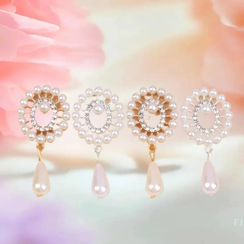 [YU] 10 قطعة سبائك الزنك لطيف محاكاة اللؤلؤ قلادة المرأة شقة القاع بروش الملابس الديكور DIY بها بنفسك الملحقات