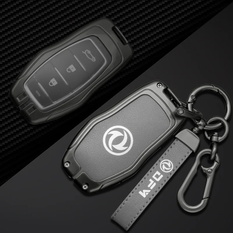 Alloy Leather Car Remote Key Fob Protector Cover Case Shell for DFM Dongfeng DFSK Glory 580 F507 S30 H30 AX7 Auto Accessories