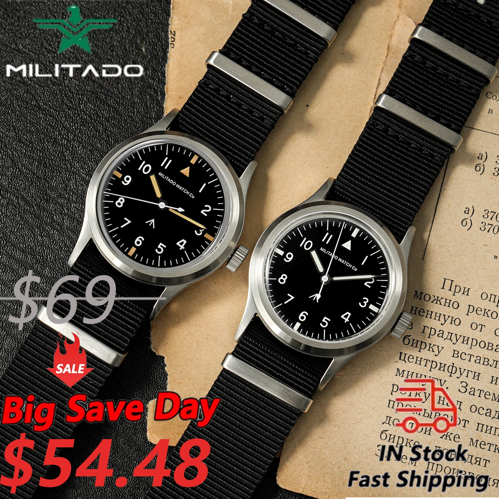 Militado ML14 V2 Watch VH31/VH65 Sweep Quartz/515 Movement K1Glass 