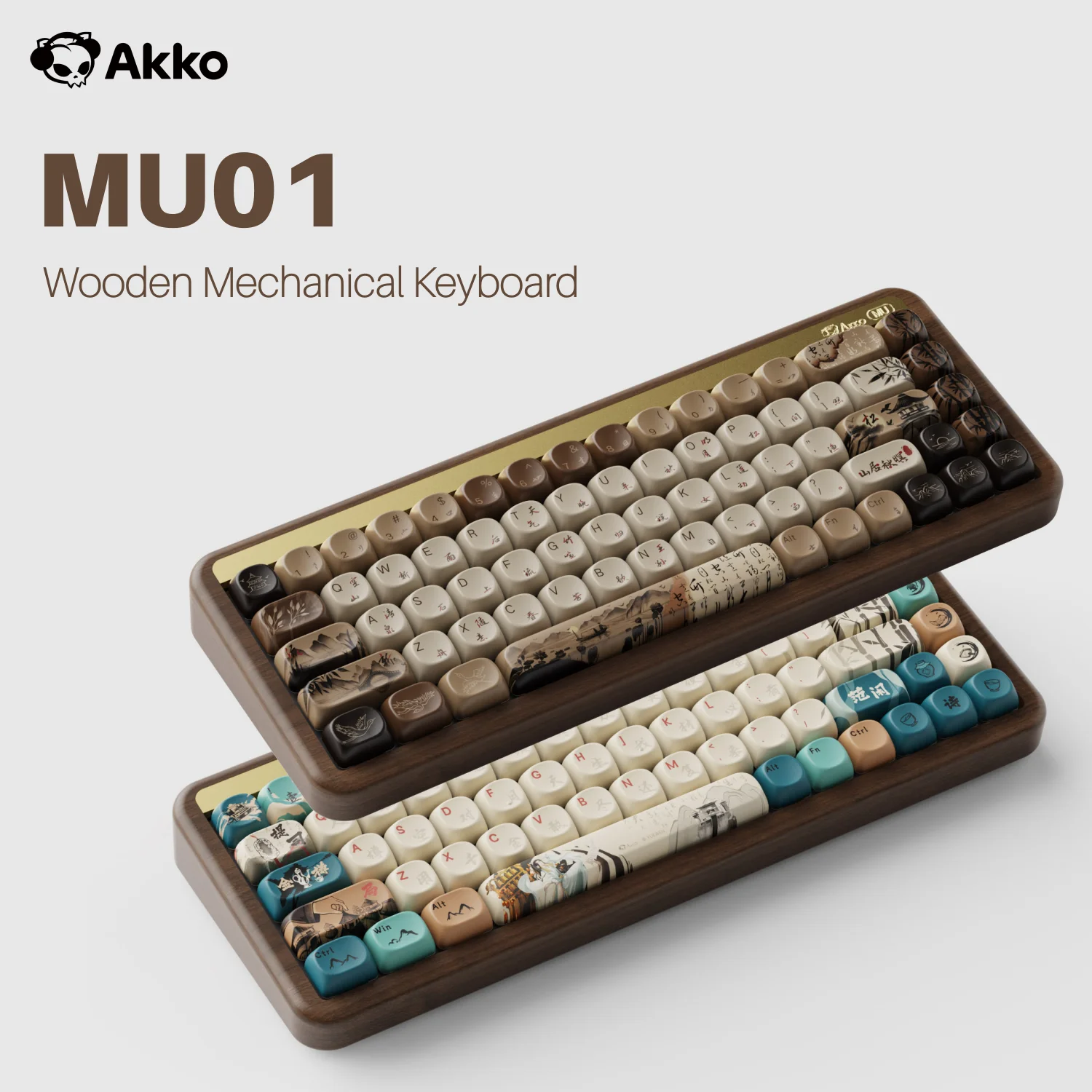 Akko Wooden Mechanical Keyboard Wireless MU01 60% ANSI US Layout Hot-swappable Gaming Keyboard