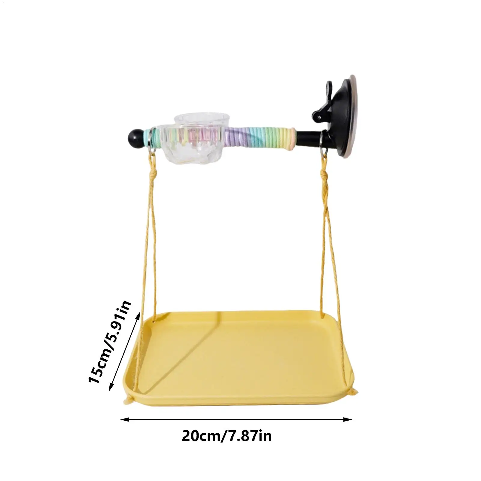 Bird Perch with Suction Cup and Droppings Tray Window Bird Perch Toy for Parakeet Cockatiel Conure Parrot Lovebirds Car Outdoor view 6