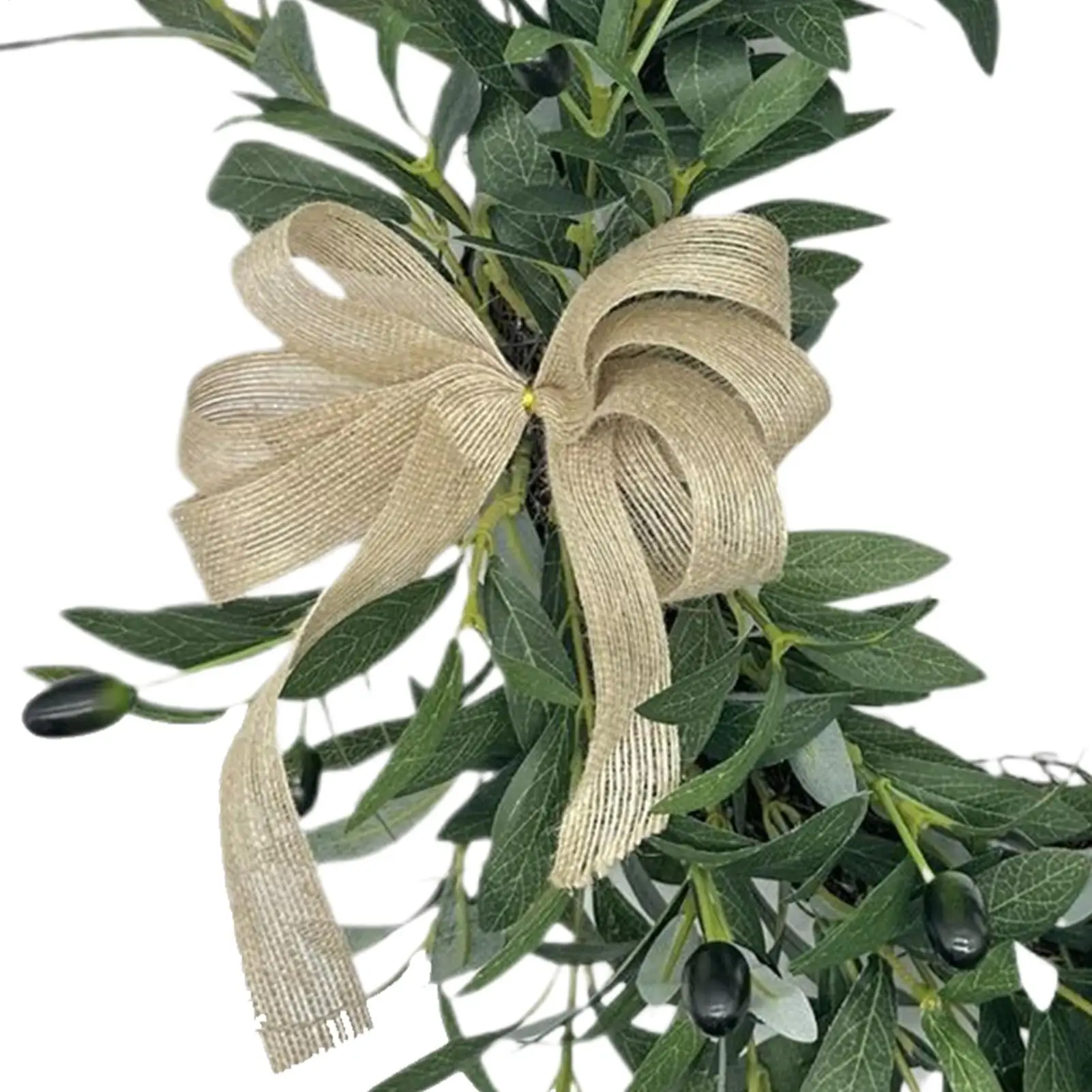 

Весенний венок из искусственной зелени для входной двери, на все сезоны, в деревенском стиле, реалистичные оливковые листья, для дома и улицы, для гостиной