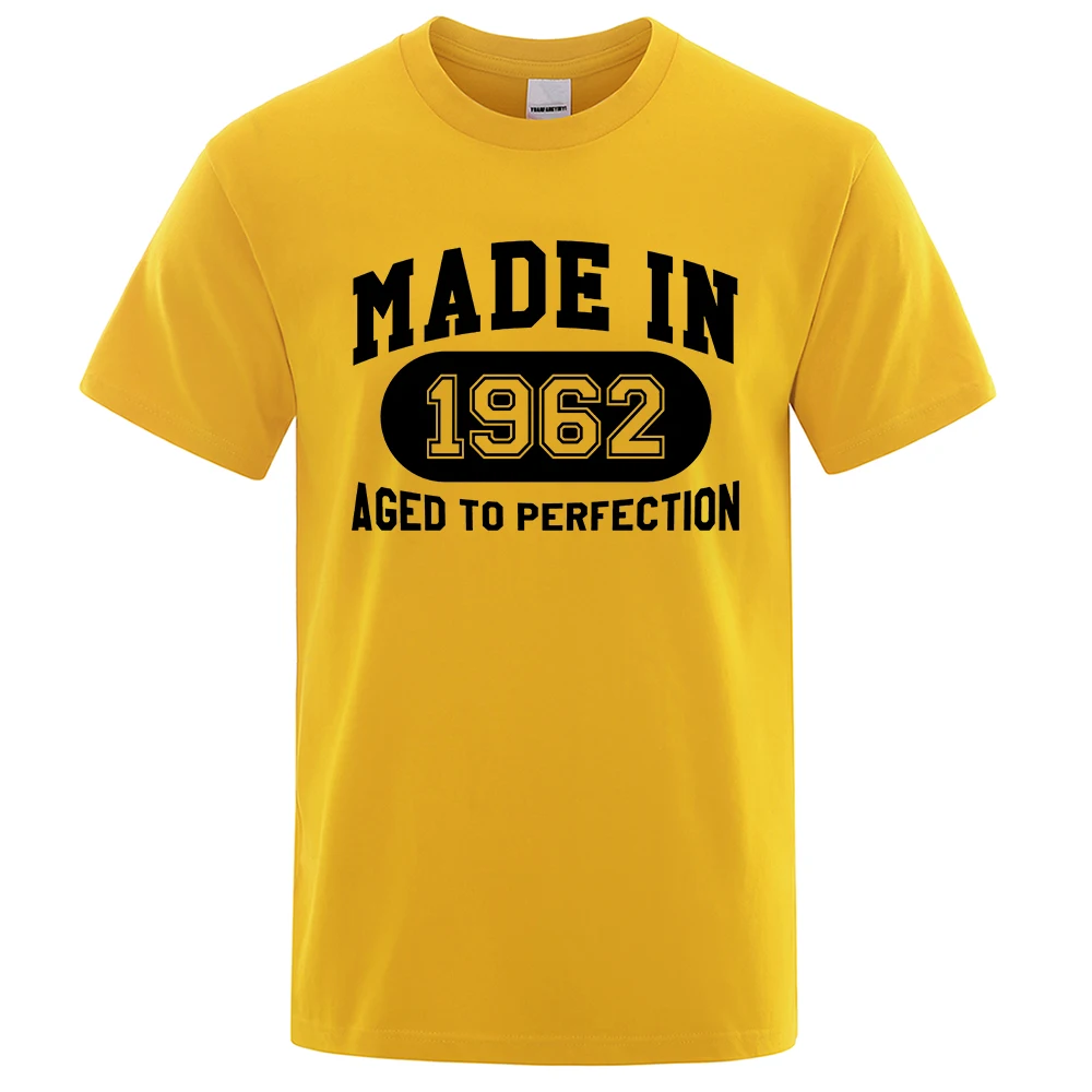 Made In 1962 Aged To Perfection Mens Tee Clothes Hip Hop Breathable Cotton T Shirt Short Sleeve Tops Summer Streetwear T-Shirt