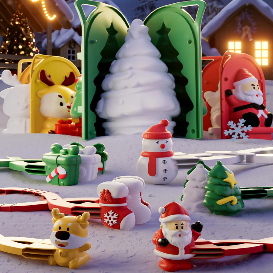 Santa Snow Mold Tongs for Kids – Christmas Snow Toy, Winter Outdoor Snow Building Tool, Santa Shape Maker for Holiday Fun