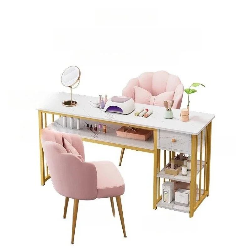 Biurko z szufladą Stół do manicure Krzesło do makijażu Pojedyncze krzesło Stół do manicure Recepcje Stoły do manicure Stół do paznokci Meble do domu