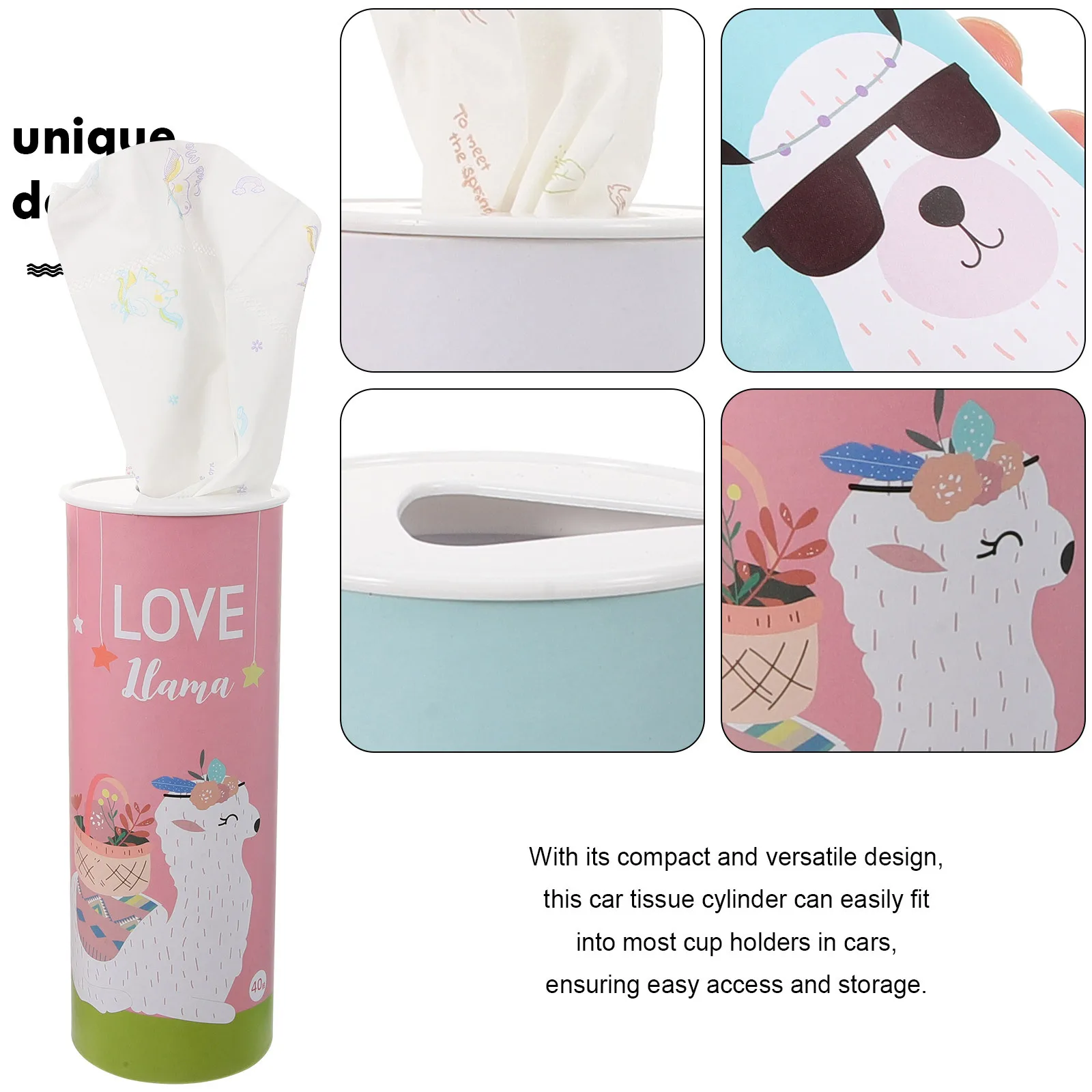

3Pcs Car Tissue Cylinder Round Refillable Tissue Holder Compact Design Fits Most Car Cup Holders Round Tube Tissues