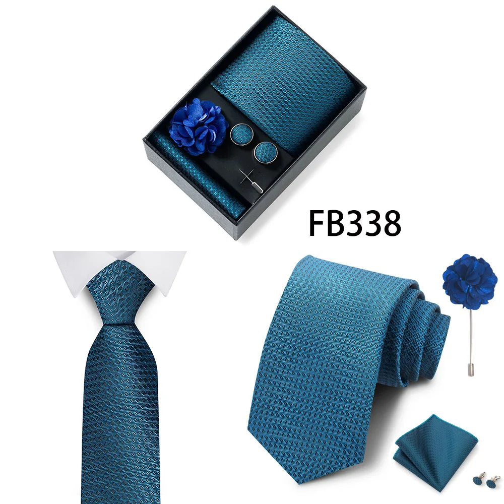 Luxuriöse Mode-Geschenkbox für Herren, 8 cm, Krawatten-Sets, Krawatte, Taschentuch, Manschettenknöpfe, Clip-Brosche-Set, goldener Druck, passend für Hochzeit – Detail 21