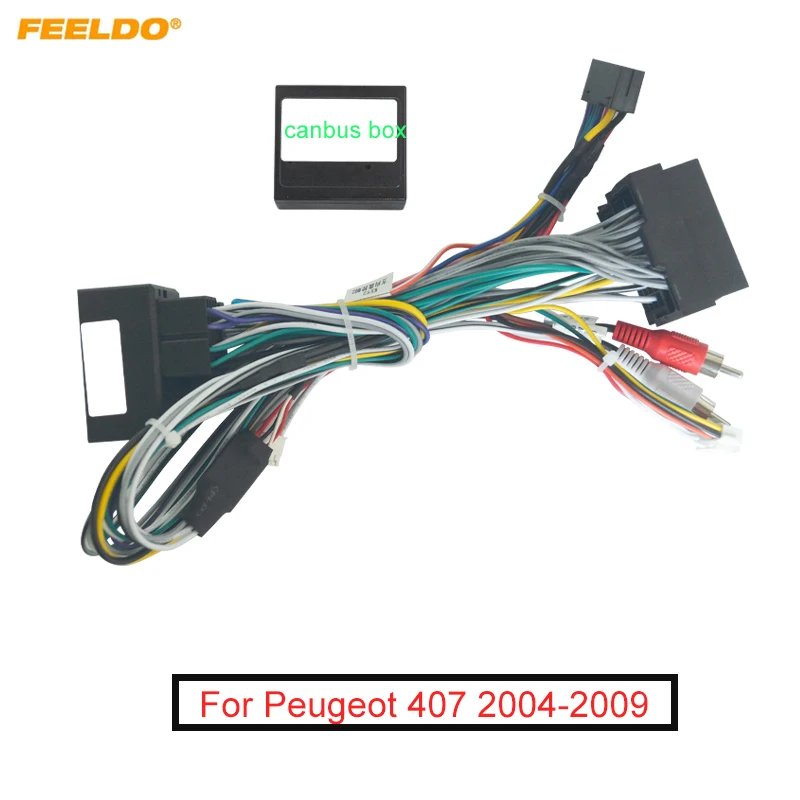 

FEELDO Car 16Pin Power Wiring Harness Cable Adapter With Canbus For Peugeot 407 04-09 Install Aftermarket Android Stereo Wire