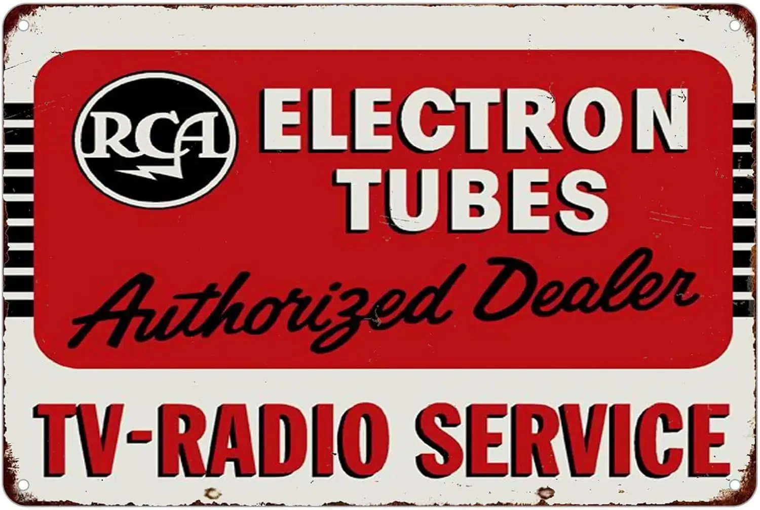Pub RCA Electron Tubes Tv Radio Vintage Metal Signs Decor Art Basement Patio Garage Tin Sign Indoor es Gift Prank Home B
