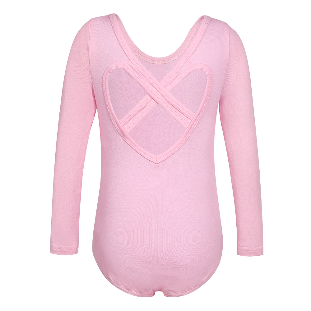 Mädchen Langarm Ballett Trikot Kind Tanz Tutu Kleid Herz Zurück Gymnastik Dancewear mit Gebunden Rock Outfit Set Bühne Kostüm – Detail 7