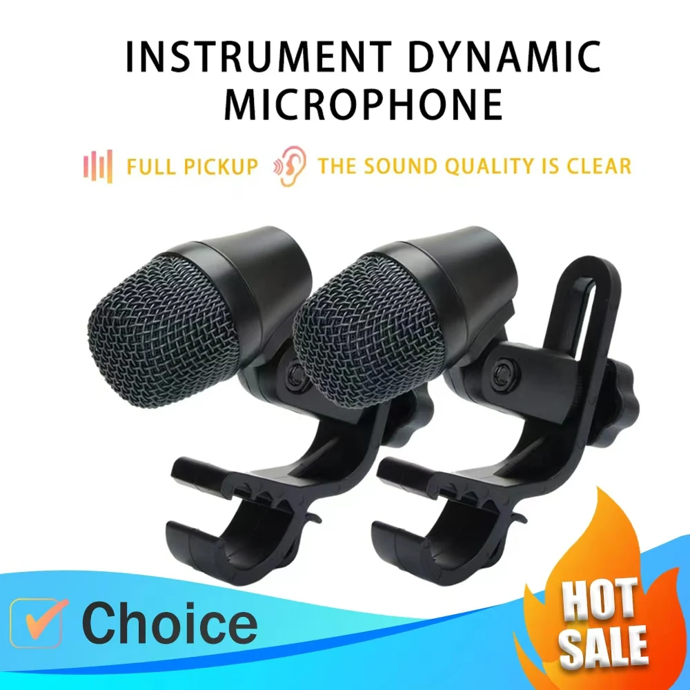 Small Military Drum Dynamic Microphone E904 Heart-Shaped Instrument Wired Drum Mic With Clip Arm Installation Recording Mic