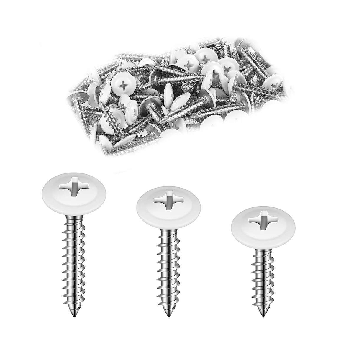 

White Screws Wood White Sheet Metal Screw Thread Truss Head Fast Self Tapping White Pan Cabinet Screws