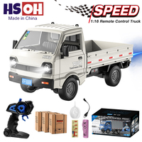 KF21 1:16 RC Car 2.4GHz Remote Control Truck with LED & Spray Lights, Drift Climbing Electric Toy for Boys Kids Birthday Gifts