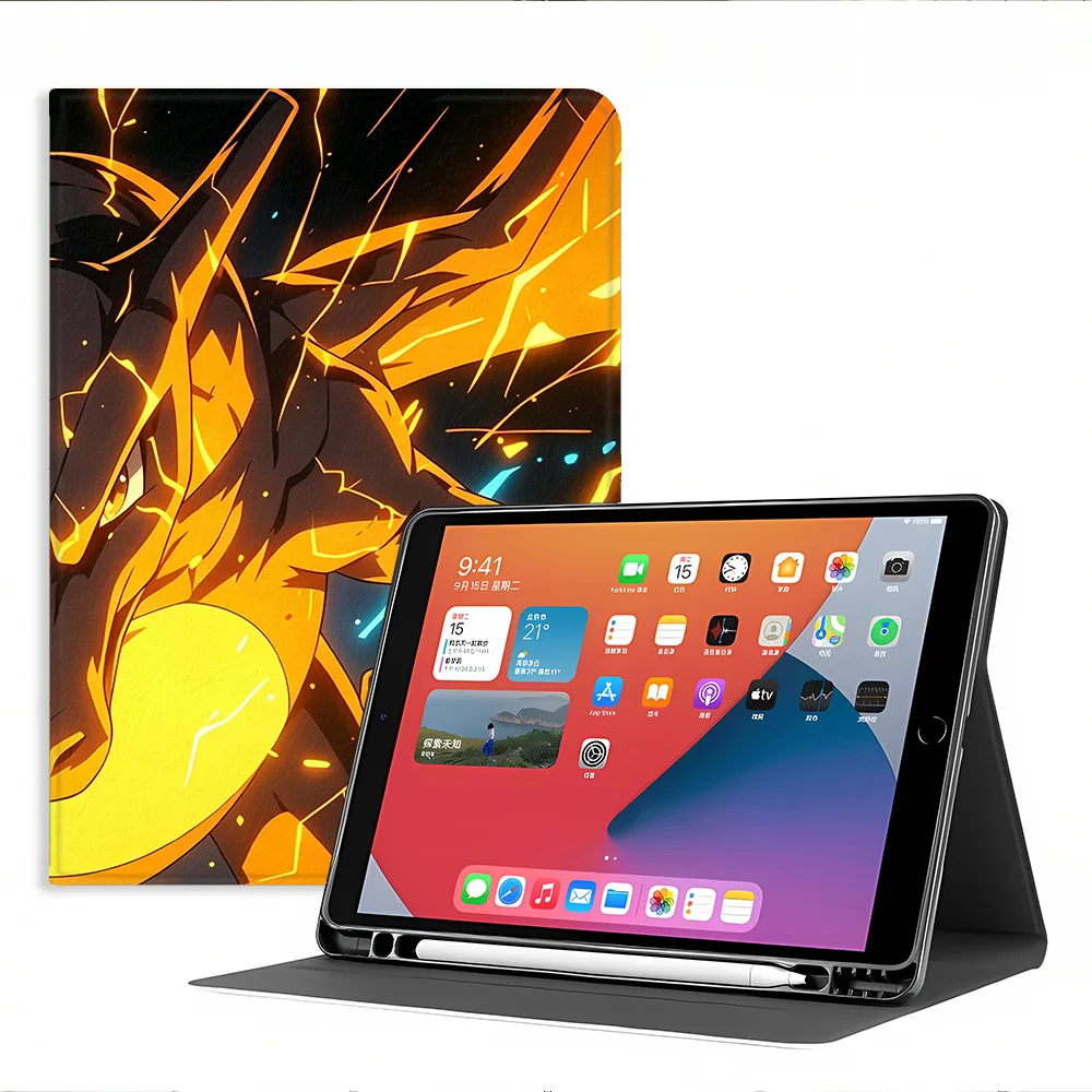 Cool Pokemons Charizard Case for Apple iPad Pro11 13 10th 7/8/9th Air 11 13 M4 M3 M2 A16 2026 with Pencil Slot Air 4/5/6th