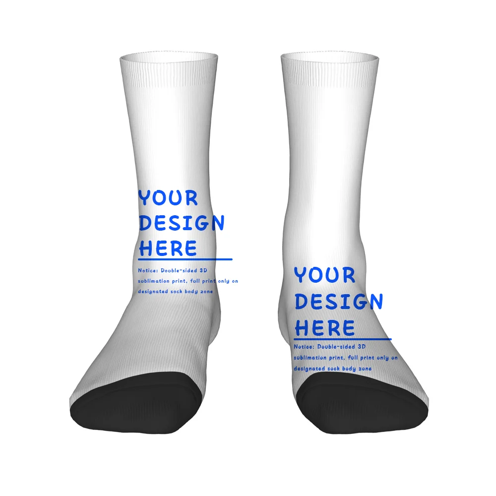 Custom Printed Socks Personalized Logo Photo Text Crew Tube Socks Custom Sport Mid Calf Socks For Adult Children Multiple Styles
