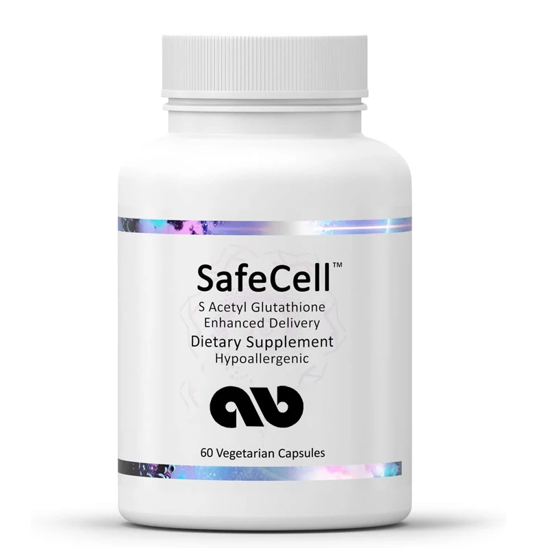 

SafeCell S-Acetylglutathione supplement, helps neutralize free radicals, low allergenicity, 300mg, 60 vegetarian capsules