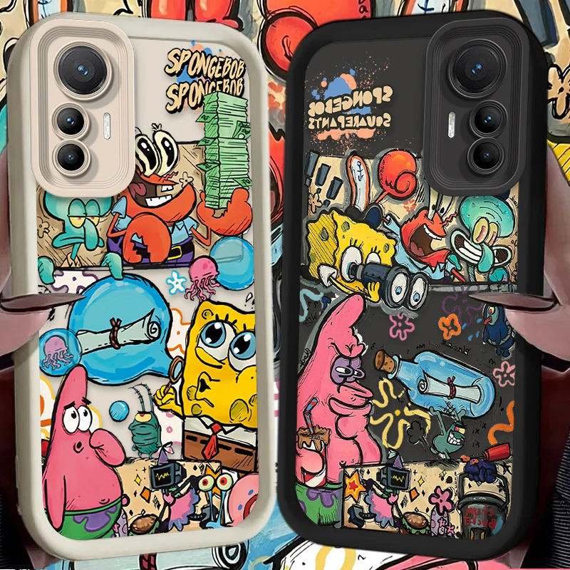 Custodia SpongeBobs Cartoon per Xiaomi 14T 13T 12T 11T 13 12 11 Lite 5G NE POCO X6 X5 F6 F5 F3 X4 GT X3 NFC M5S C65 M6 Pro TPU Funda