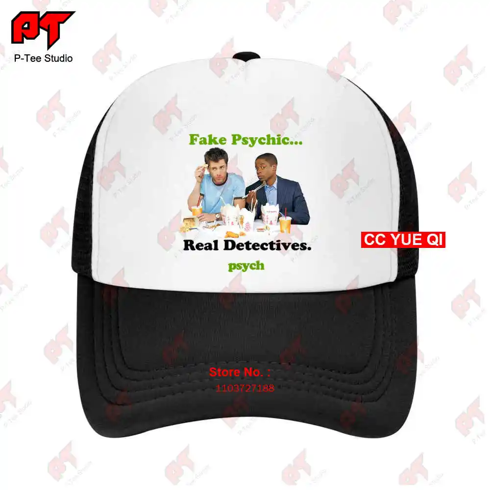 

Psych Take Out Gus Shawn White Baseball Caps Truck Cap 3PE2