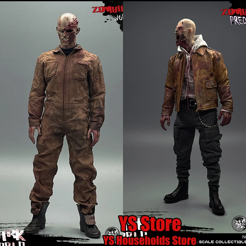 CROWDHTOYS Original 1/6 Zombie Predator Worker Action Figure Dark World Horror Skull Head Sculpt Design 12