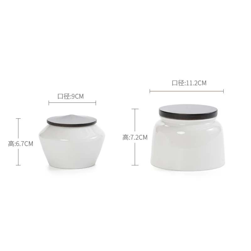 Modern White Ceramic Tea Jar Moisture-proof Seal Portable Mini Can Candy Coffee Bean Storage Can Food Container Home Accessories