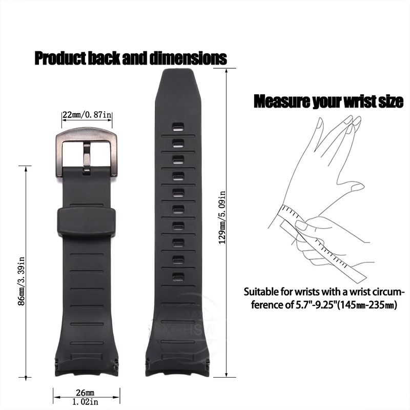 26mm Rubber Watch Band Suitable For Seiko VELATURA Series SRH006 SPC007 Men's Silicone Strap Waterproof Bracelet Accessories