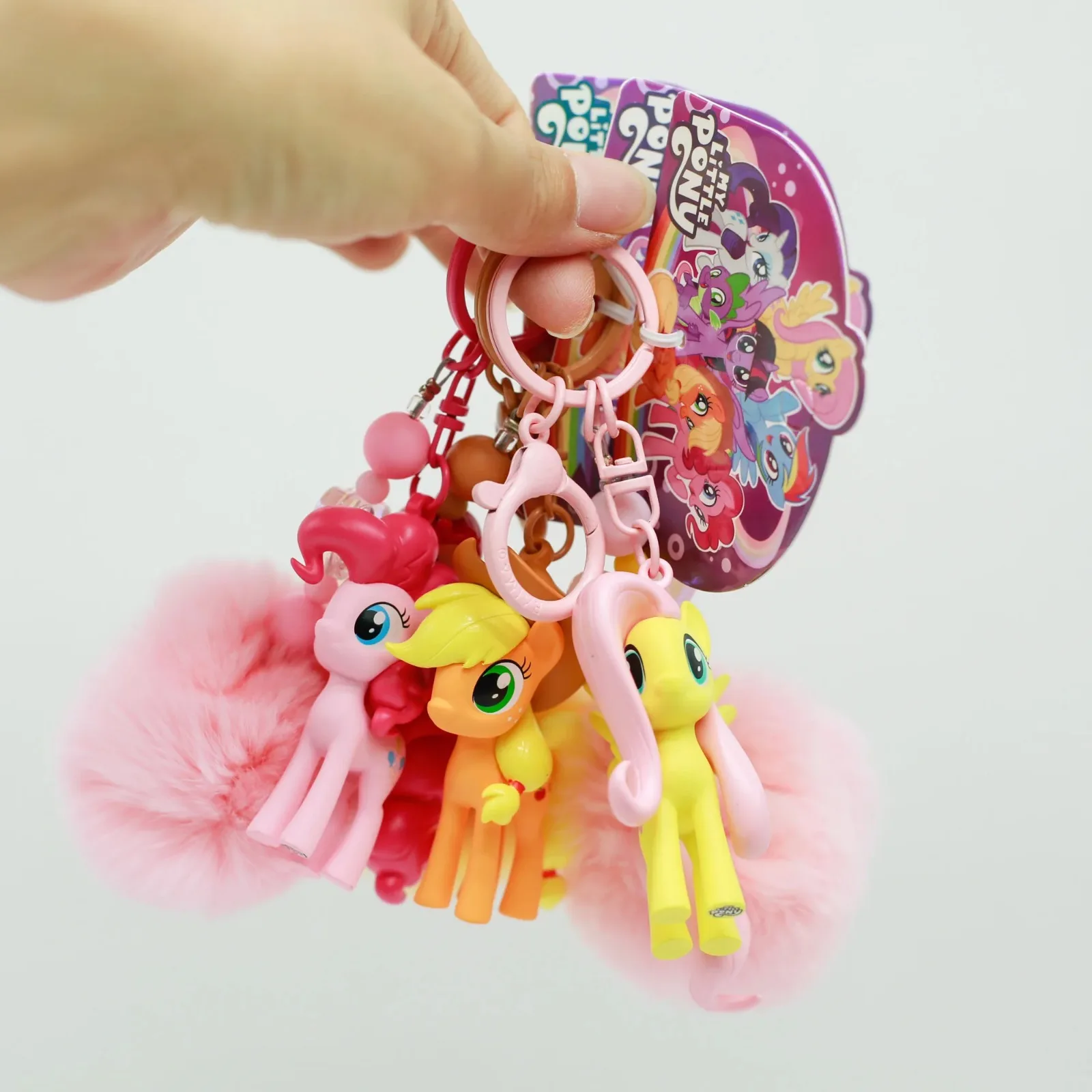 Figura de acción de My Little Pony, Applejack, raridad, Fluttershy, Pinkie Pie, arcoíris, tablero, mochila, colgantes, bolsa, adornos, llaveros, regalos