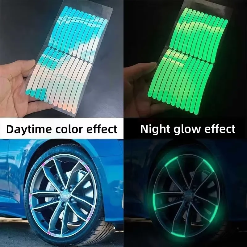 RC reflective car wheel stickers - safety warning reflective stickers - road sign stickers - suitable for motorcycle accessories