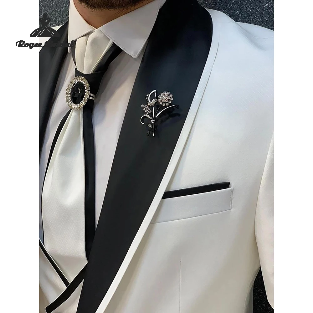 Driedelig herenpak met enkele rij knopen 2026 sjaal revers zakelijk avondpak op maat gemaakte trajes para hombre