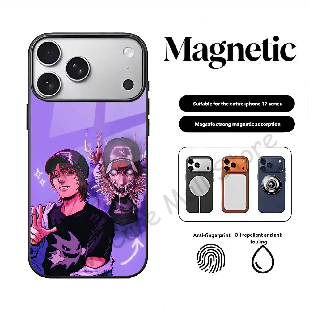 Magnetic Black Phone Case For MagSafe For iPhone 17 16 15 14 13 12 11 Pro Max Plus Mini E XR HABIT E-EMH EverymanHYBRID