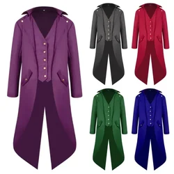 New Arrival Medieval EURO SIZE Halloween Cosplay Costume Men Boys Steampunk Gothic Jacket Victorian Tailcoat Vintage Tuxedo Coat