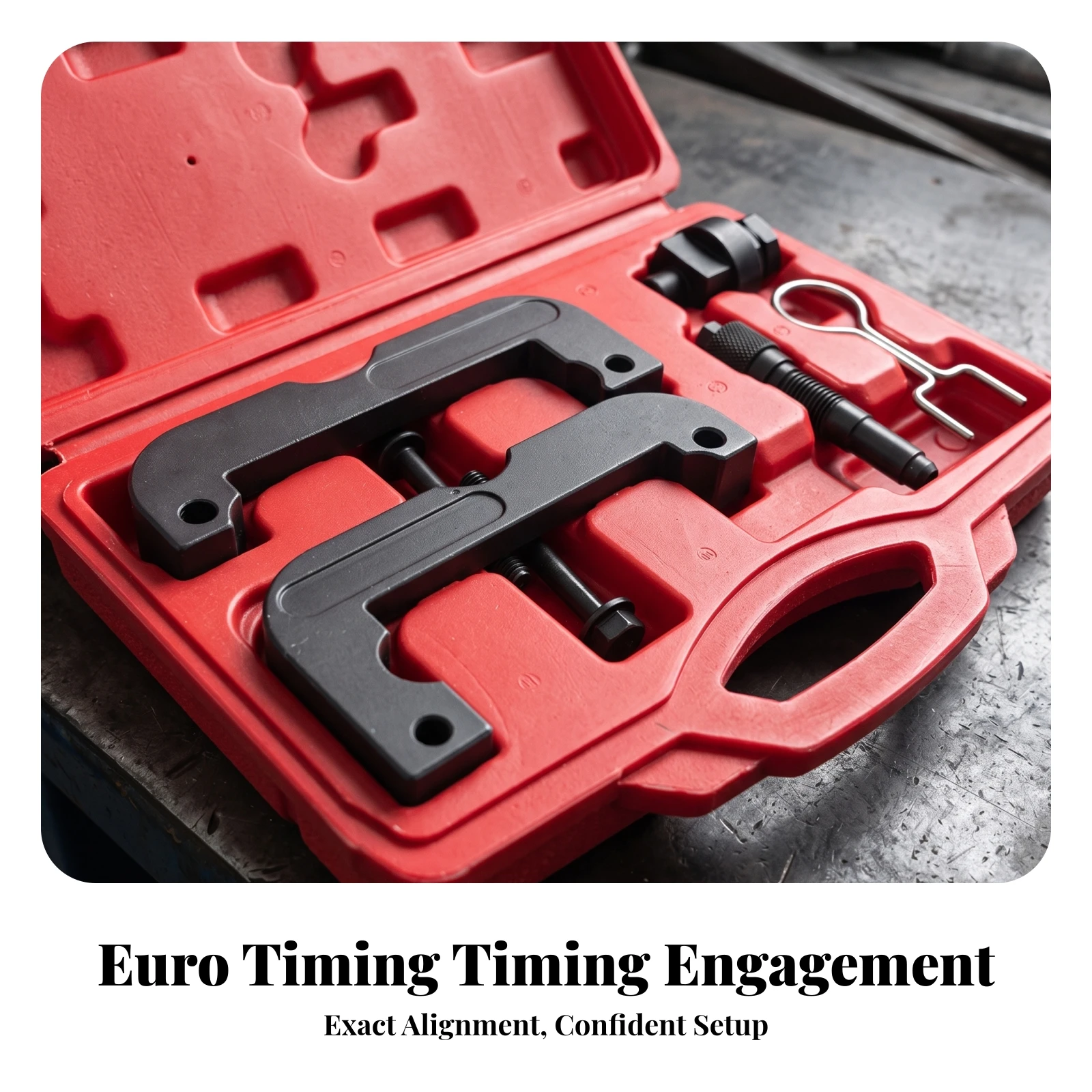 Engine Timing Tool Kit with Carrying Case High-Precision Engine Timing Tool Kit Sturdy Molded for Mechanics, Auto Repair Shop