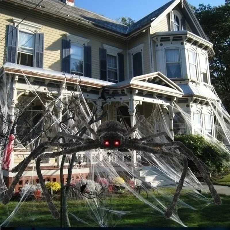 Halloween große mehrfarbige Spinne Horror Halloween Dekoration Spinne gruselig Indoor Home Scream Outdoor Garten Hof Dekor Zubehör – Detail 18