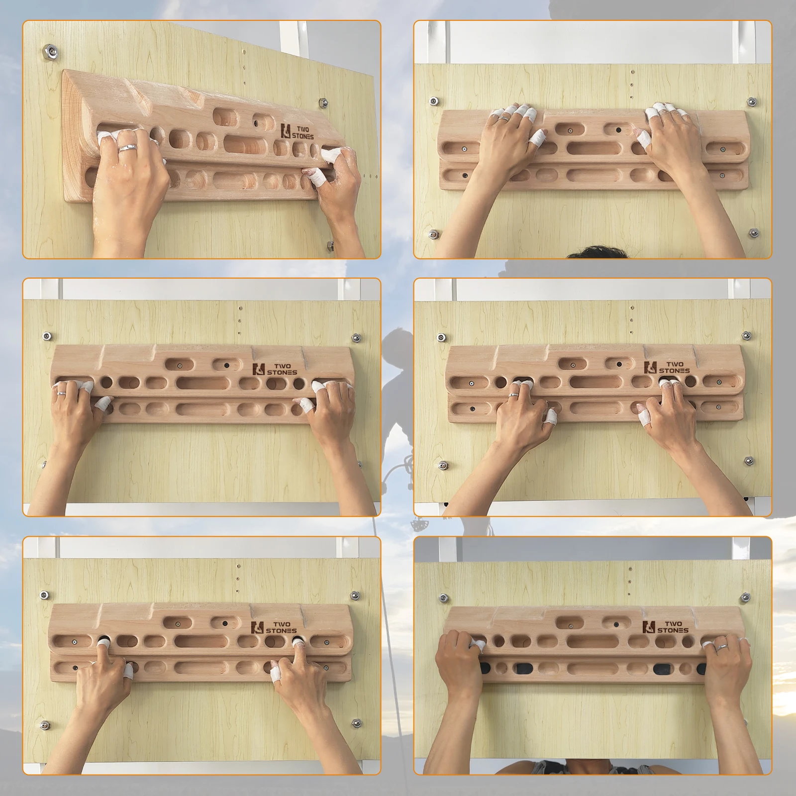 Rock Climbing Fingerboard Training Board Grip Board Hangboards for Climbing