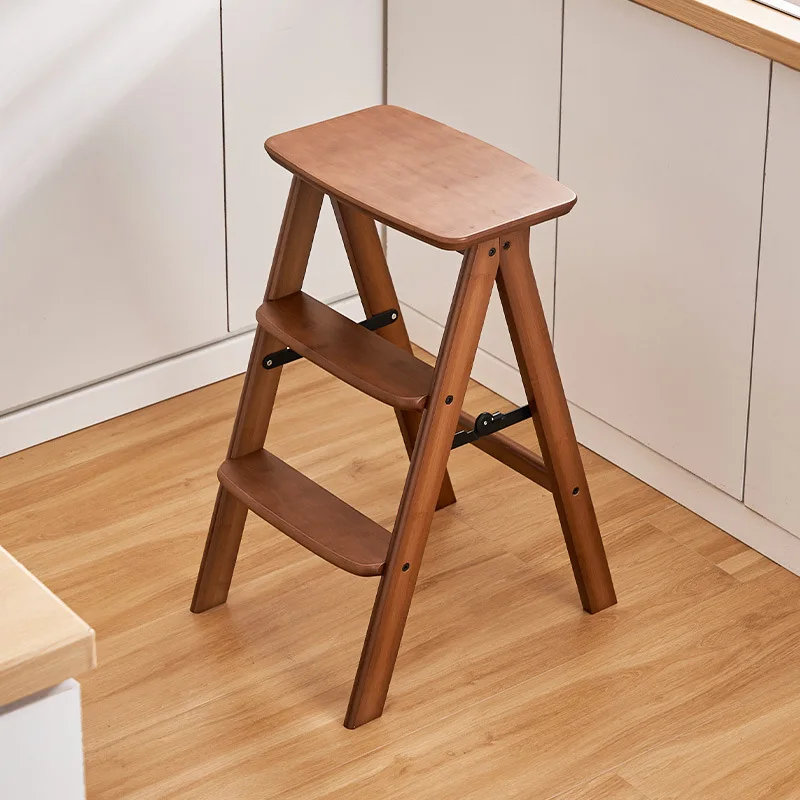 Multifunctional Home Kitchen Step Stool Foldable Three Step Portable Thickened Bar Stool Step Stool Step Stool Ladder for Home