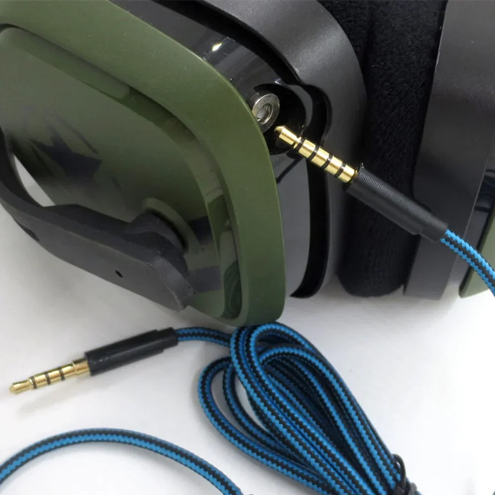 OFC استبدال النايلون مضفر كابل تمديد الحبل مع التحكم في مستوى الصوت مضمنة كتم كليب ل لوجيتك أسترو A10 A40 TR سماعات