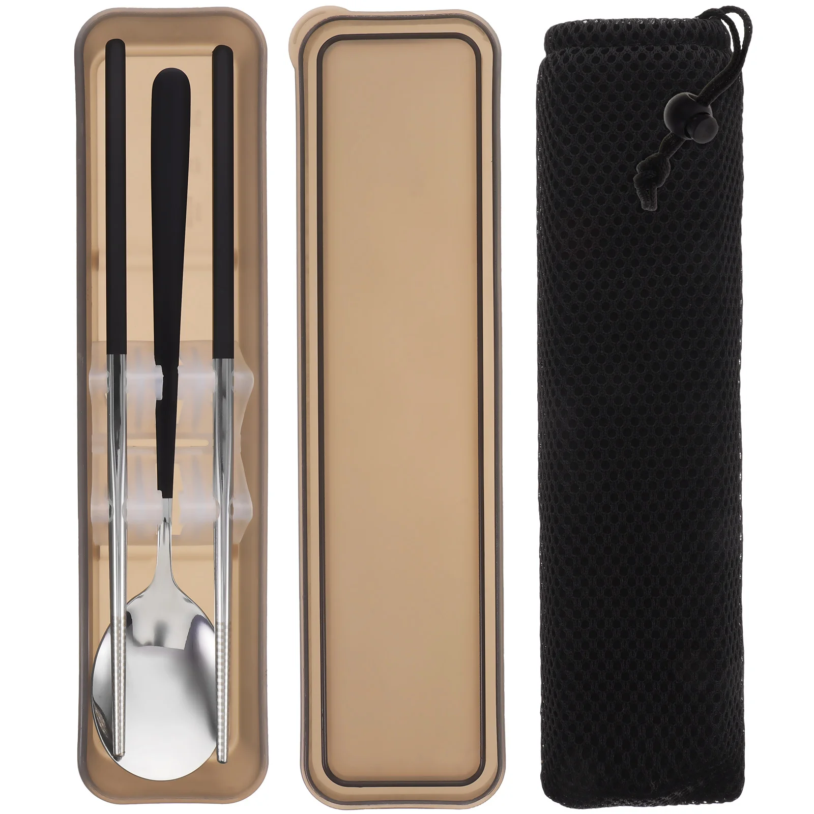 

1Set Lightweight Portable Tableware Set with Case for Camping Picnic Hiking Travel Accessories Travel Utensils with Case