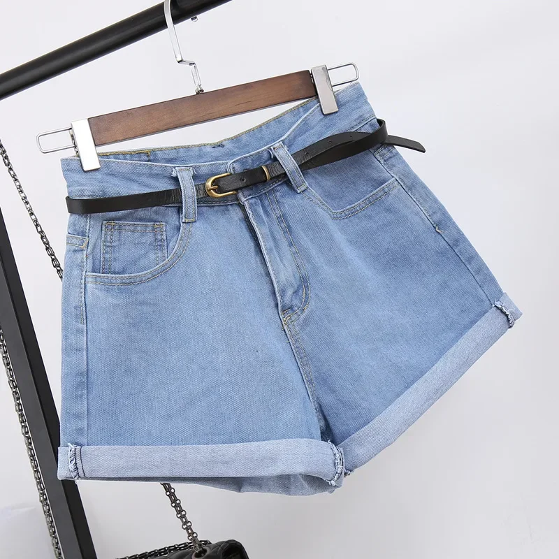 Verão roupas femininas cintura alta calças de brim curtas algodão para feminino perna solta calças largas booty shorts denim 2024 novo