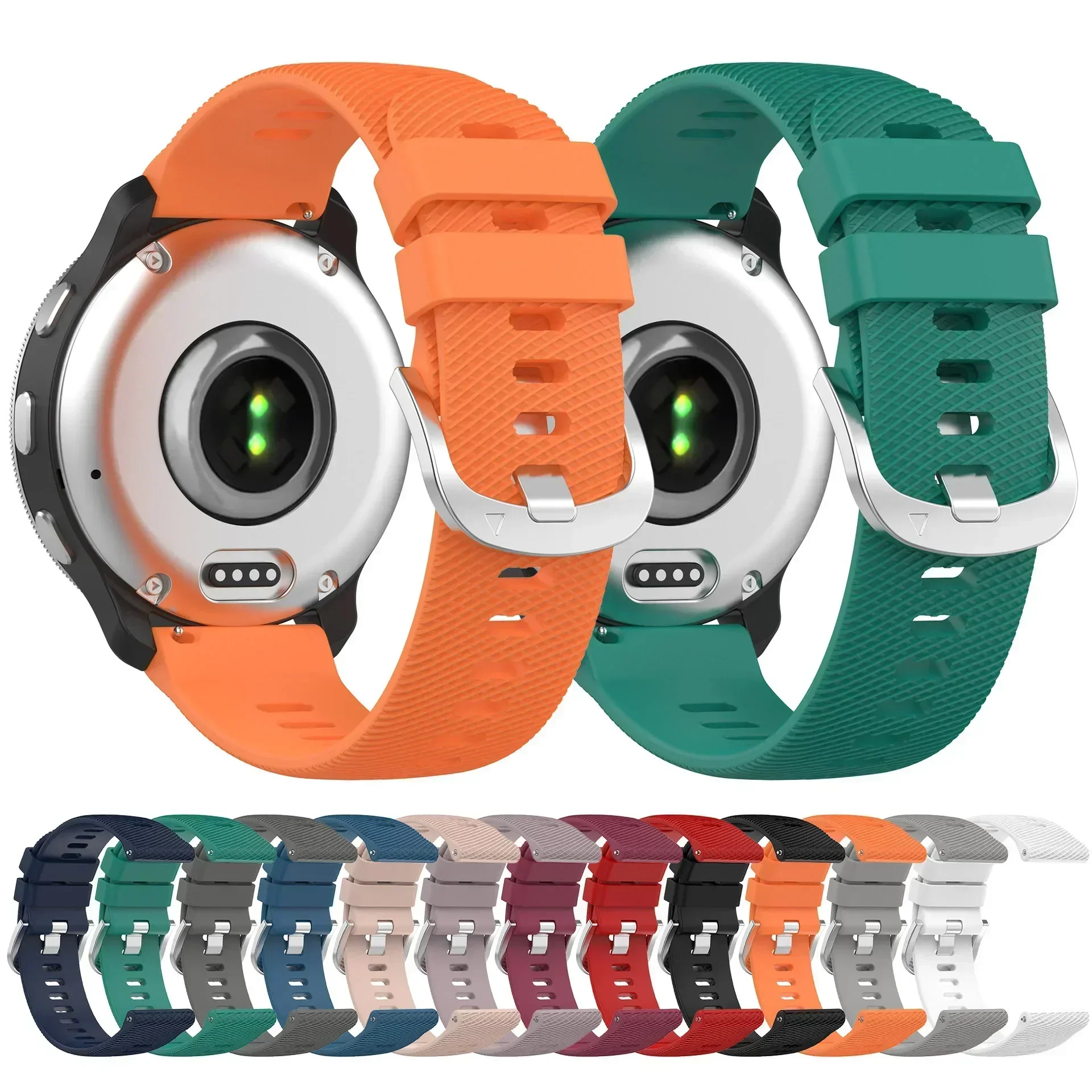 Спортивный силиконовый ремешок из 2 шт. для Garmin Forerunner 165 265 255 245, ремешок для Garmin Vivoactive 5 4/Approach S42, браслет 20 мм 22 мм