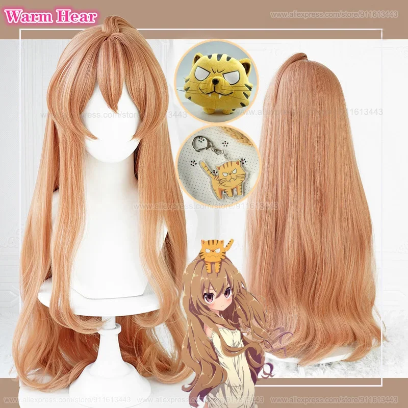 Anime tiger×dragon Aisaka taiga cosplay wig 85cm orange cruly taiga Aisaka anime wigs heat resistant synthetic hair wig cap