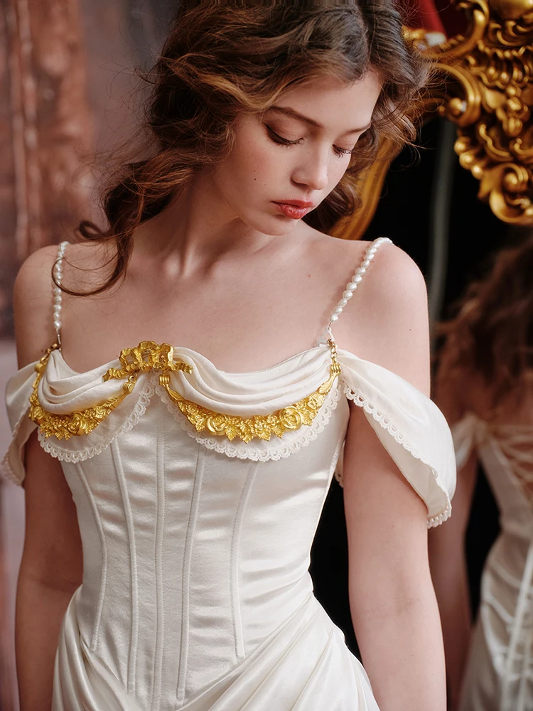 80-98cmBust ฤดูร้อนผ้าซาตินสีขาวชุดราตรี Vintage Elegant Slim เซ็กซี่ Backless ด้านหลัง Slit Strapless ชุด Brithday Party Dress