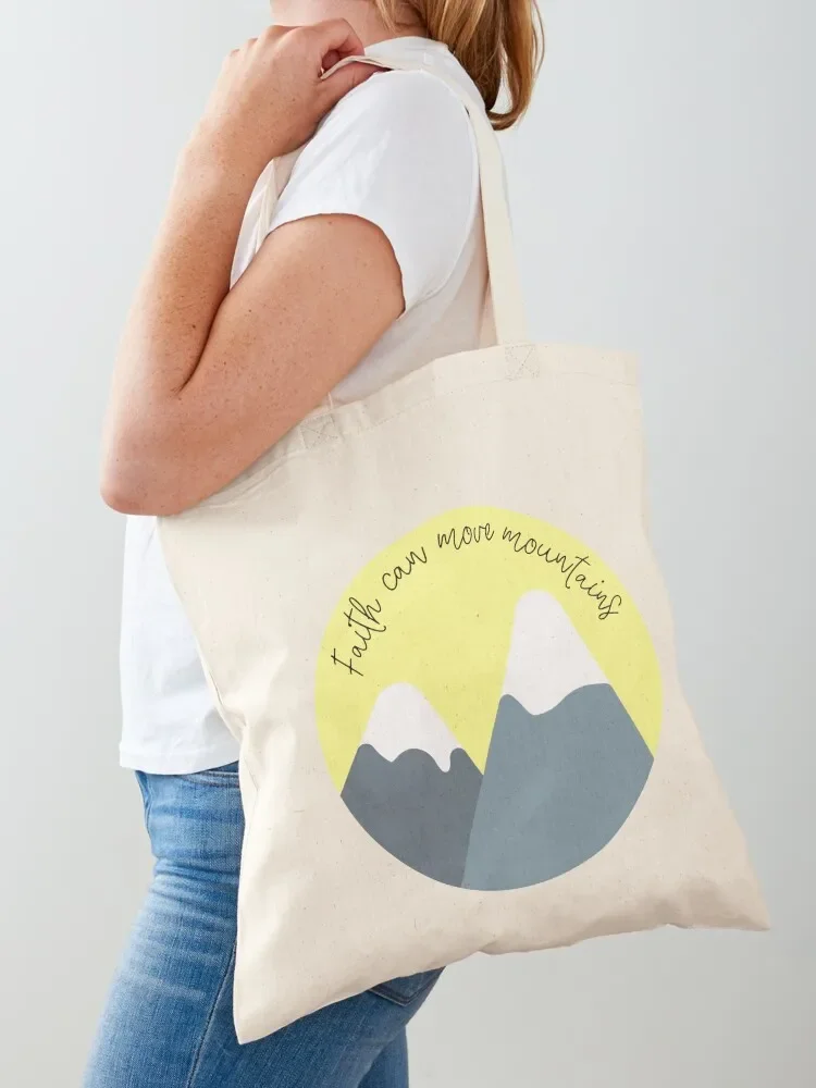 Faith Can Move Mountains Tote Bag Women's shopping bag custom bags Women's tote bag cute tote